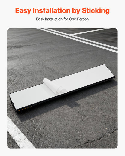 Parking Stopper, 18 Inch 2 Pcs Heavy Duty Parking Aid for Garage, PP Curb Garage Floor Stopper with Reflective Strips, Vehicles Gadgets for Cars Vans Trucks Tire Wheel Guide Block Stops Bumpers