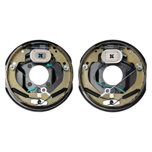 Electric Trailer Brake Assembly, 10" x 2.25", 1 Pair Self-Adjusting Electric Brakes Kit for 3500 lbs Axle, 4-Hole Mounting, Backing Plates for Brake System Part Replacement (1 Right + 1 Left)