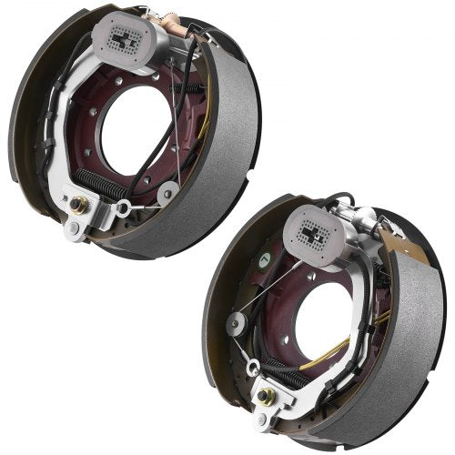 Electric Trailer Brake Kit, 12.25 x 3.375 Inch, 1 Pair Self-Adjusting Electric Brakes Kit for 8000 lbs Trailer Axle, Backing Plates for Braking System Part Replacement, Fit for Trailers, RVs