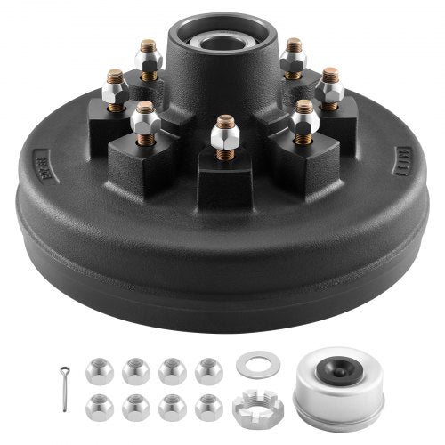 Electric Trailer Brake Drum, 1 Pack, 8-Hole on 4-Inch Bolt Circle Brake Drum for 7000 lbs Trailer Axles, Long Service Life, Replacement of 12 Inch Brake Hub Drums Assembly for Trailers, RVs