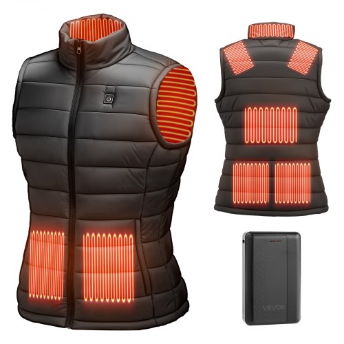 Heated Vest, Women Electric Heating Vest with 16000 mAh Battery Pack, 8 Heating Zones Lightweight Rechargeable Winter-Vest with 3 Levels, for Outdoor Hiking Camping Fishing Skiing, Size L