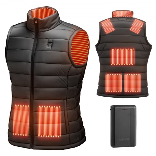Heated Vest, Men Electric Heating Vest with 16000 mAh Battery Pack, 8 Heating Zones Lightweight Rechargeable Winter-Vest with 3 Levels, for Outdoor Hiking Camping Fishing Skiing, Size L