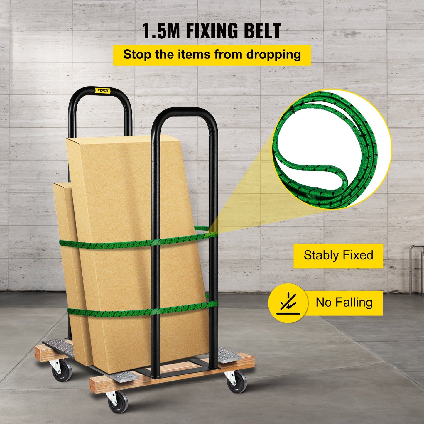 Dolly-Konverter 13 Zoll Breite x 38 Zoll Höhe Stahl-Konverterarme 250 Pfund Kapazität Panel Dolly Handling Equipment