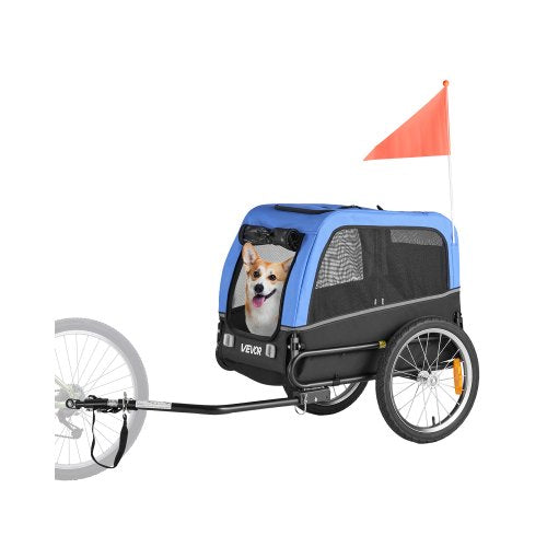 Dog Bike Trailer, Supports up to 66 lbs, Pet Cart Bicycle Carrier for Small & Medium Dogs, Easy Folding Frame with Quick Release Wheel, Universal Bicycle Coupler, Reflector, Flag, Internal Leash