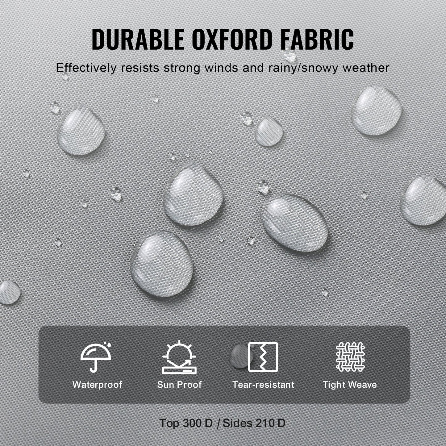Travel Trailer Cover, 28-31 ft RV Cover, Top 300D Oxford Fabric Camper Cover, Waterproof, Windproof and Rip-Stop Class A RV Cover, with Storage Bag, Repair Patches, Straps and Tire Covers