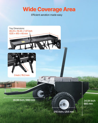 48" bogserpluggluftare med universalkoppling gräsmatta luftare bogsering bakom