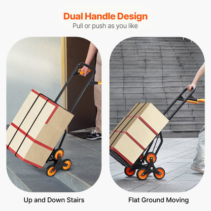 Trappklättringsvagn Heavy Duty Folding Hand Truck Dolly 440 lbs 6 hjul