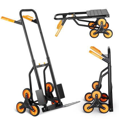 Trappklättringsvagn Heavy Duty Folding Hand Truck Dolly 440 lbs 6 hjul