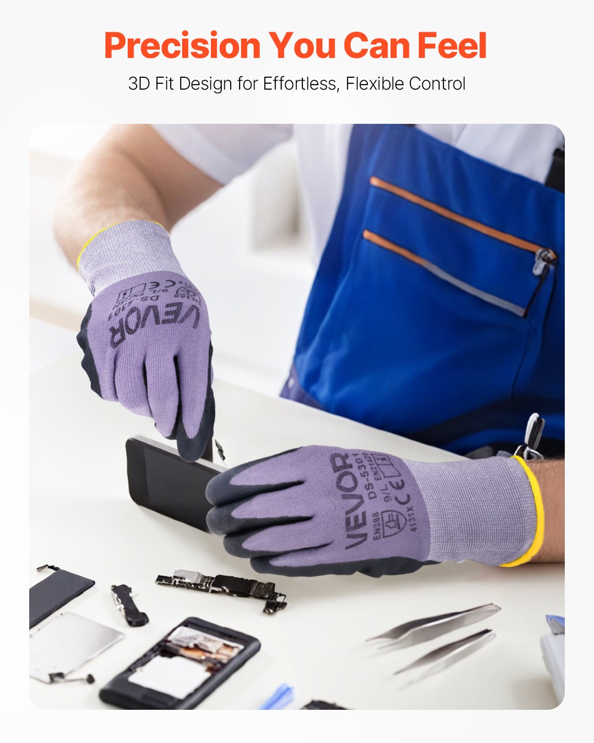 Work Gloves 12 Pairs Touch Screen Nitrile-Coated Garden Construction Gloves