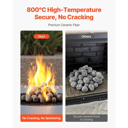 2,5-5 cm 48 st keramiska eldstenar lavastenar återanvändbara