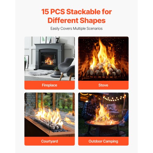 2,5-5 cm 48 st keramiska eldstenar lavastenar återanvändbara