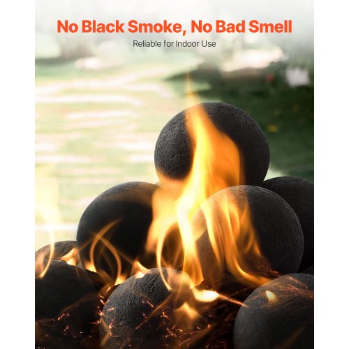 7,6 cm 15 st keramiska eldbollar runda eldstenar återanvändbara lavastenar