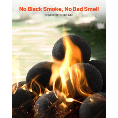 7,6 cm 15 st keramiska eldbollar runda eldstenar återanvändbara lavastenar