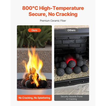 10 cm 12 st keramiska eldbollar runda eldstenar återanvändbara lavastenar