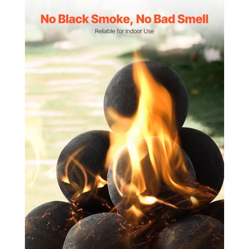 10 cm 12 st keramiska eldbollar runda eldstenar återanvändbara lavastenar