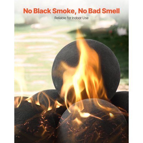 12,5 cm 6 Stück Keramik Feuerbälle runde Feuersteine wiederverwendbare Lavasteine