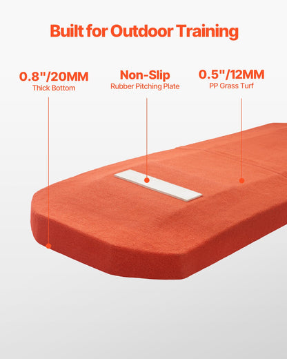 Pitching Mound, Portable Baseball Game Mound, 127 in Indoor Outdoor Pitching Practice and Training Equipment, Softball Pitching Aids with Antifade Turf and Pitching Rubber