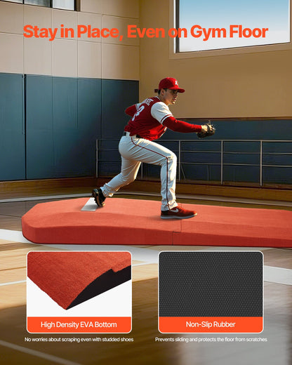 Pitching Mound, Portable Baseball Game Mound, 127 in Indoor Outdoor Pitching Practice and Training Equipment, Softball Pitching Aids with Antifade Turf and Pitching Rubber