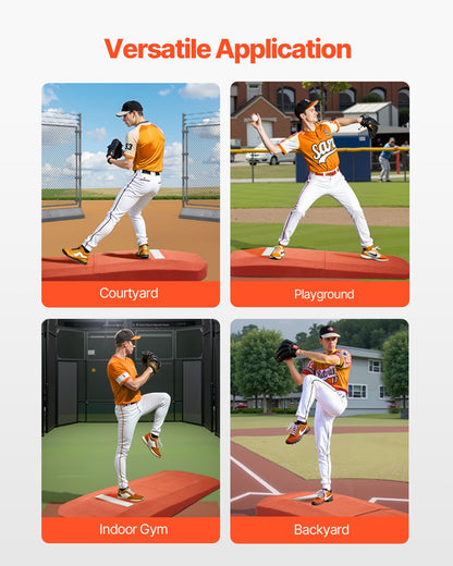 Pitching Mound, Portable Baseball Game Mound, 127 in Indoor Outdoor Pitching Practice and Training Equipment, Softball Pitching Aids with Antifade Turf and Pitching Rubber