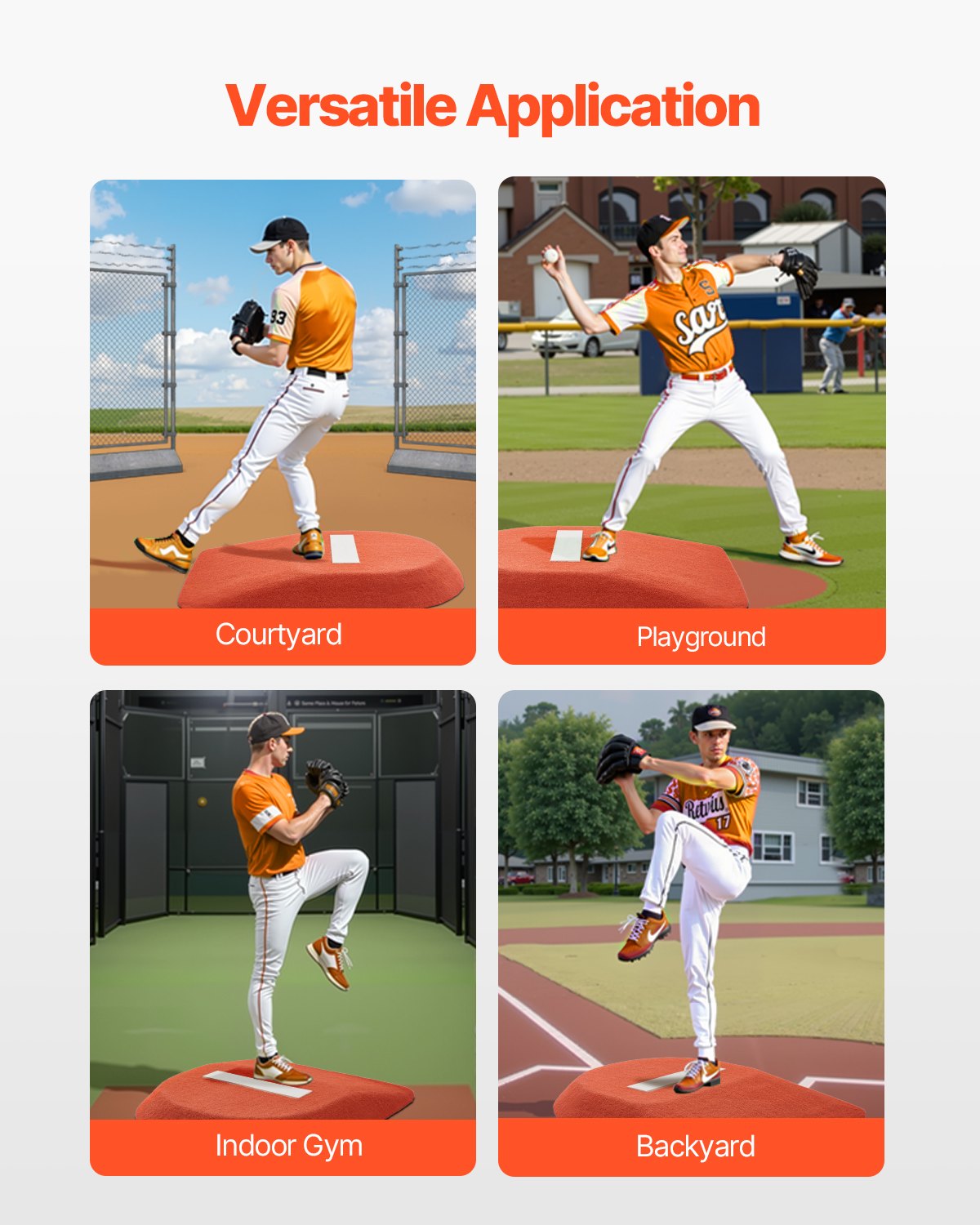 Pitching Mound, Portable Baseball Game Mound, 42 in Indoor Outdoor Pitching Practice and Training Equipment, One-Piece Softball Pitching Aids with Antifade Turf and Pitching Rubber