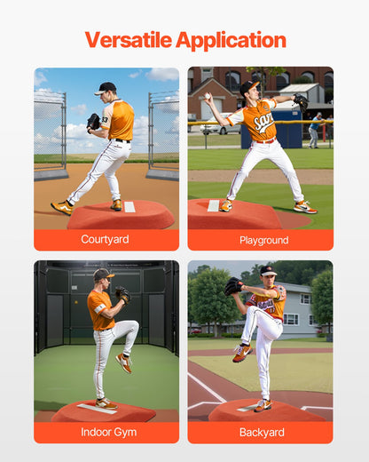 Pitching Mound, Portable Baseball Game Mound, 42 in Indoor Outdoor Pitching Practice and Training Equipment, One-Piece Softball Pitching Aids with Antifade Turf and Pitching Rubber