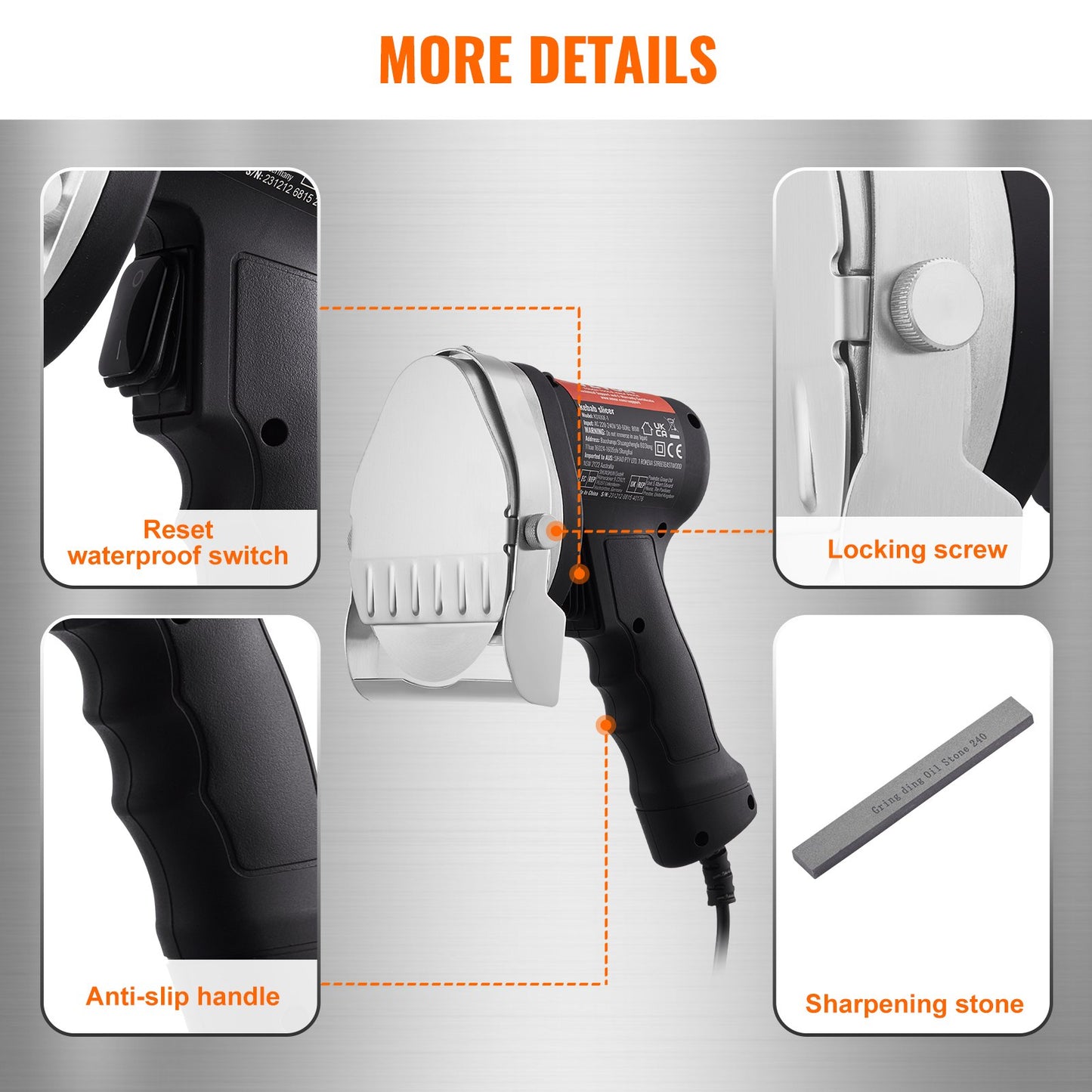 Elektrisk shawarmakniv Turkisk Doner Kebab köttgyroskärare med 2 blad