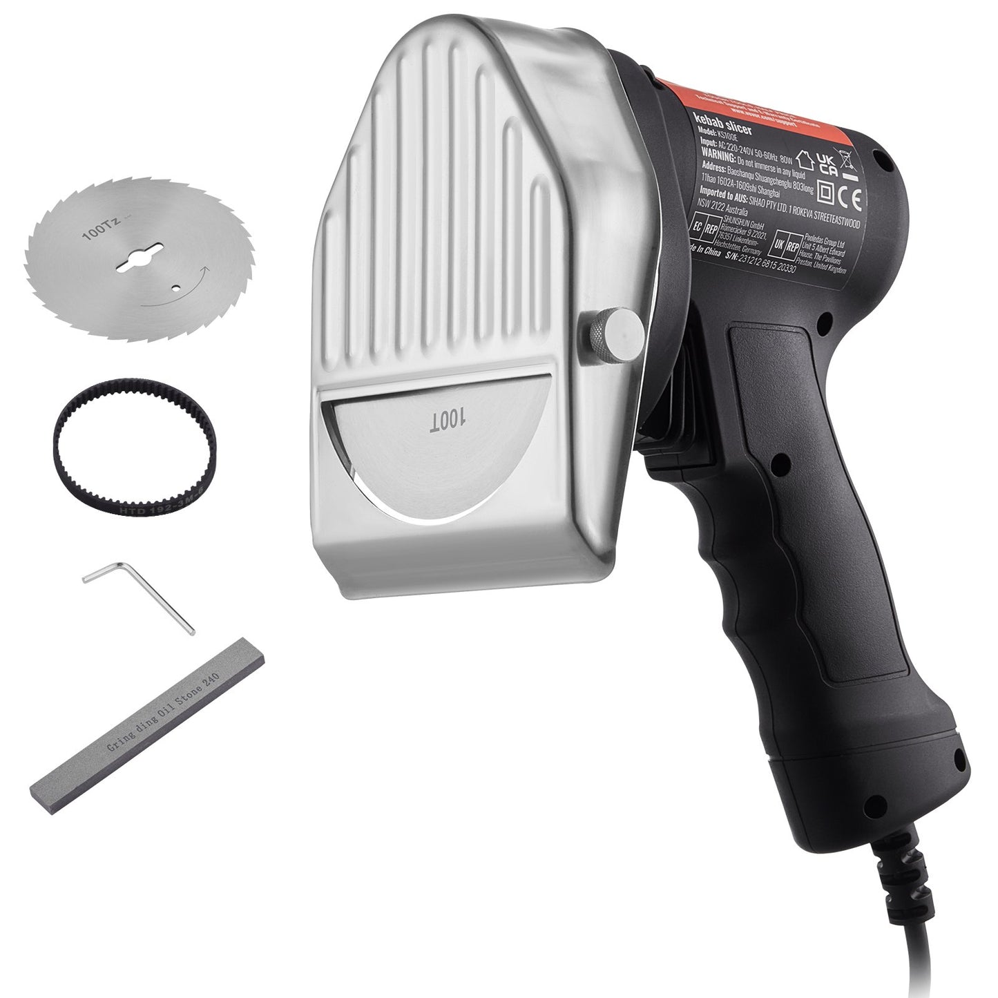 Electric shawarma knife Turkish Doner Kebab meat gyro cutter with 2 blades