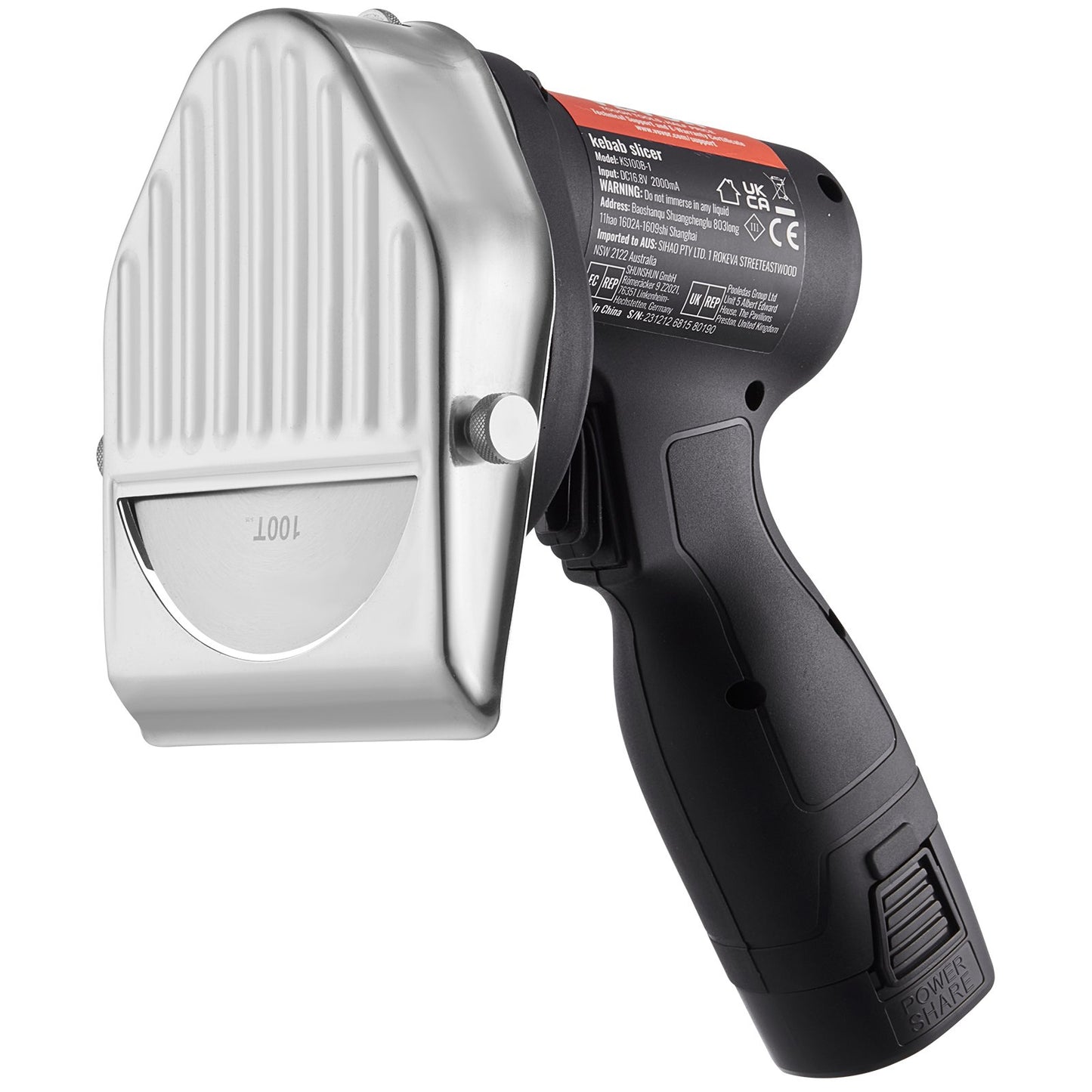 Electric shawarma knife cordless turkish doner kebab meat cutter 2 blades