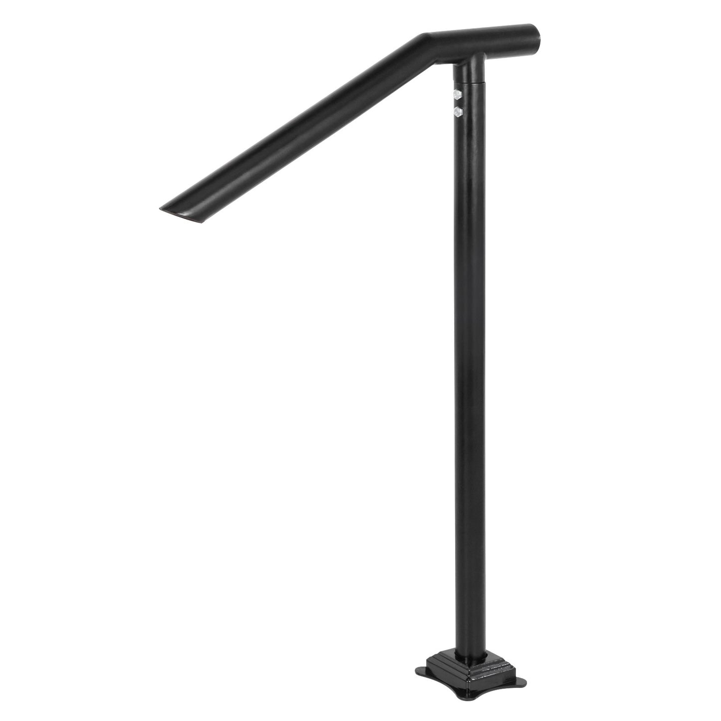 Handlauf, 1–3 Stufen, schwarzes Stahlgeländer für Stufen, 150 kg Tragkraft, Treppenhandlauf, rückseitig lackierter Metallhandlauf für Treppen, stilvolle Handläufe für Außenstufen mit Dehnschrauben und Bohrer