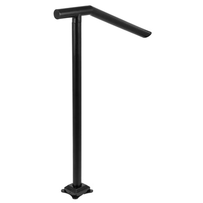 Handlauf, 1–3 Stufen, schwarzes Stahlgeländer für Stufen, 150 kg Tragkraft, Treppenhandlauf, rückseitig lackierter Metallhandlauf für Treppen, stilvolle Handläufe für Außenstufen mit Dehnschrauben und Bohrer