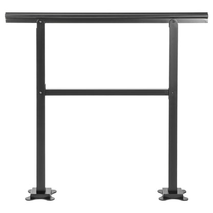 Außengeländer, 75 kg, Frachtgeländer, Außentreppe, Aluminium-Treppengeländer, 91,4 x 89,9 cm, Außentreppengeländer, Übergangsbereich von 0 bis 50°, Treppenhandlauf passend für 2–3 Stufen, mit Schraubensatz