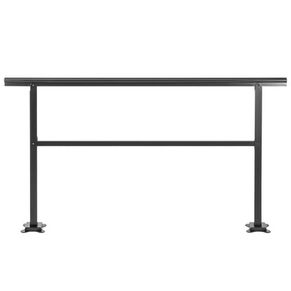 Outdoor Handrail 165LBS Load Handrail Outdoor Stairs Aluminum Stair Handrail 60 x 35" Outdoor Stair Railing Transitional Range from 0 to 30° Staircase Handrail Fits 4-5 Steps with Screw Kit