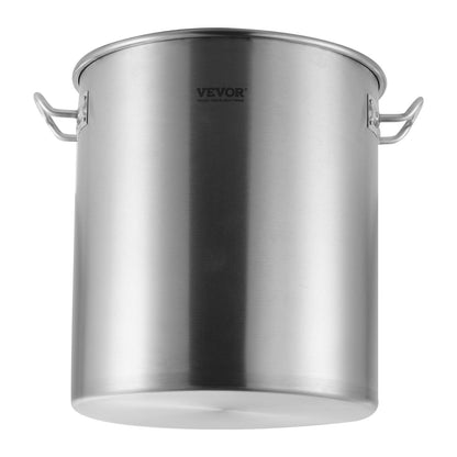 Stainless Steel Stockpot, 42 Quart Large Cooking Pots, Cookware Sauce Pot with Basket, Lid, and Handle, Heavy Duty Commercial Grade Stock Pot, Sanding Treatment, for Large Groups Events Silver