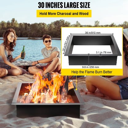 Fire Pit Ring, 36-inch Outer/30-inch Inner Diameter Fire Pit Insert, 1.5mm Thickness Fire Ring, DIY Steel Ring with Pliers in the Ground Fire Pit Liner for Outdoor, Patio, Backyard