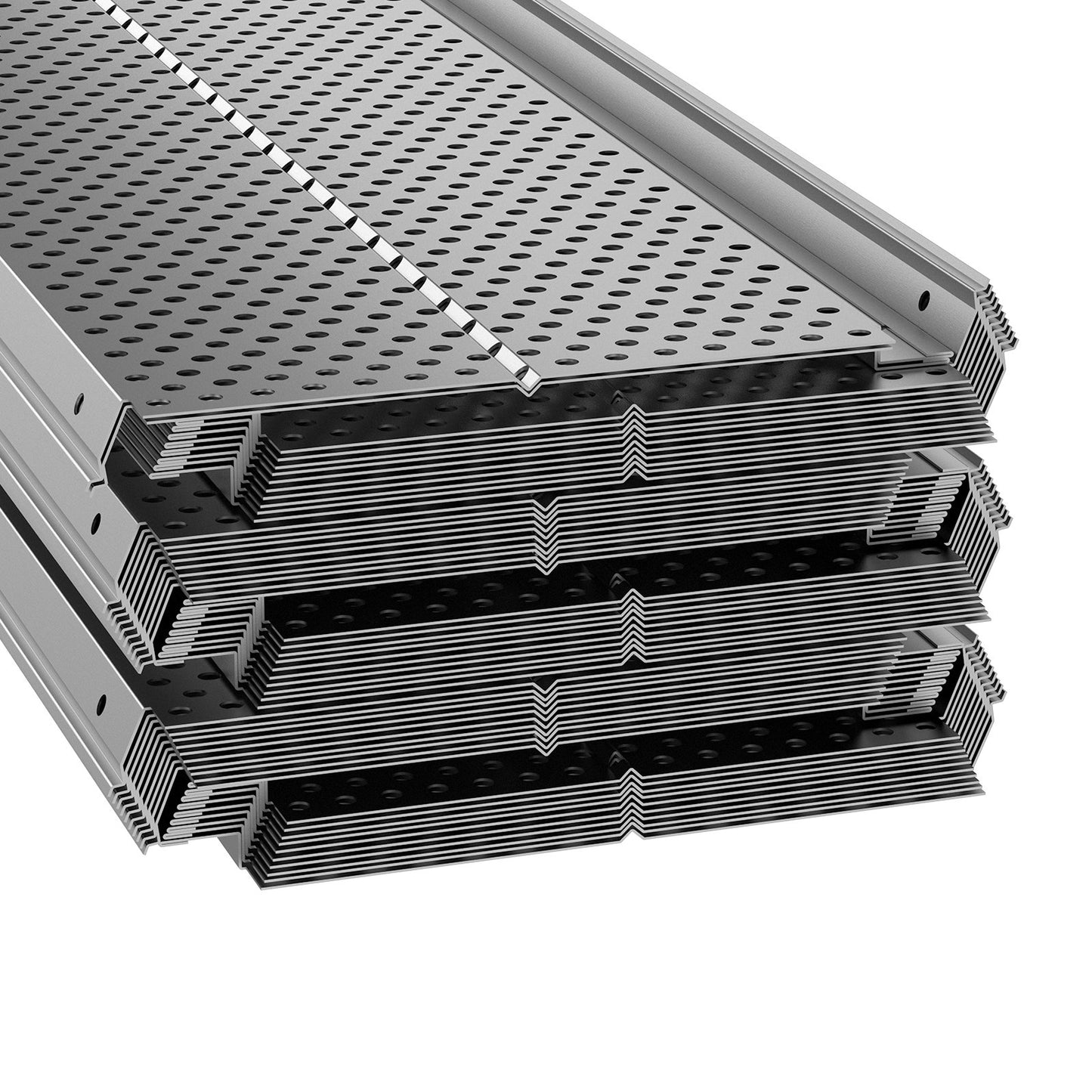 Gutter guard, 152 mm width, aluminum leaf filter Do-it-yourself gutter guard, 52 pcs 528 cm total length, 4 mm hole diameter and 0.5 mm thick Raptor gutter guards Fits all roof or gutter types