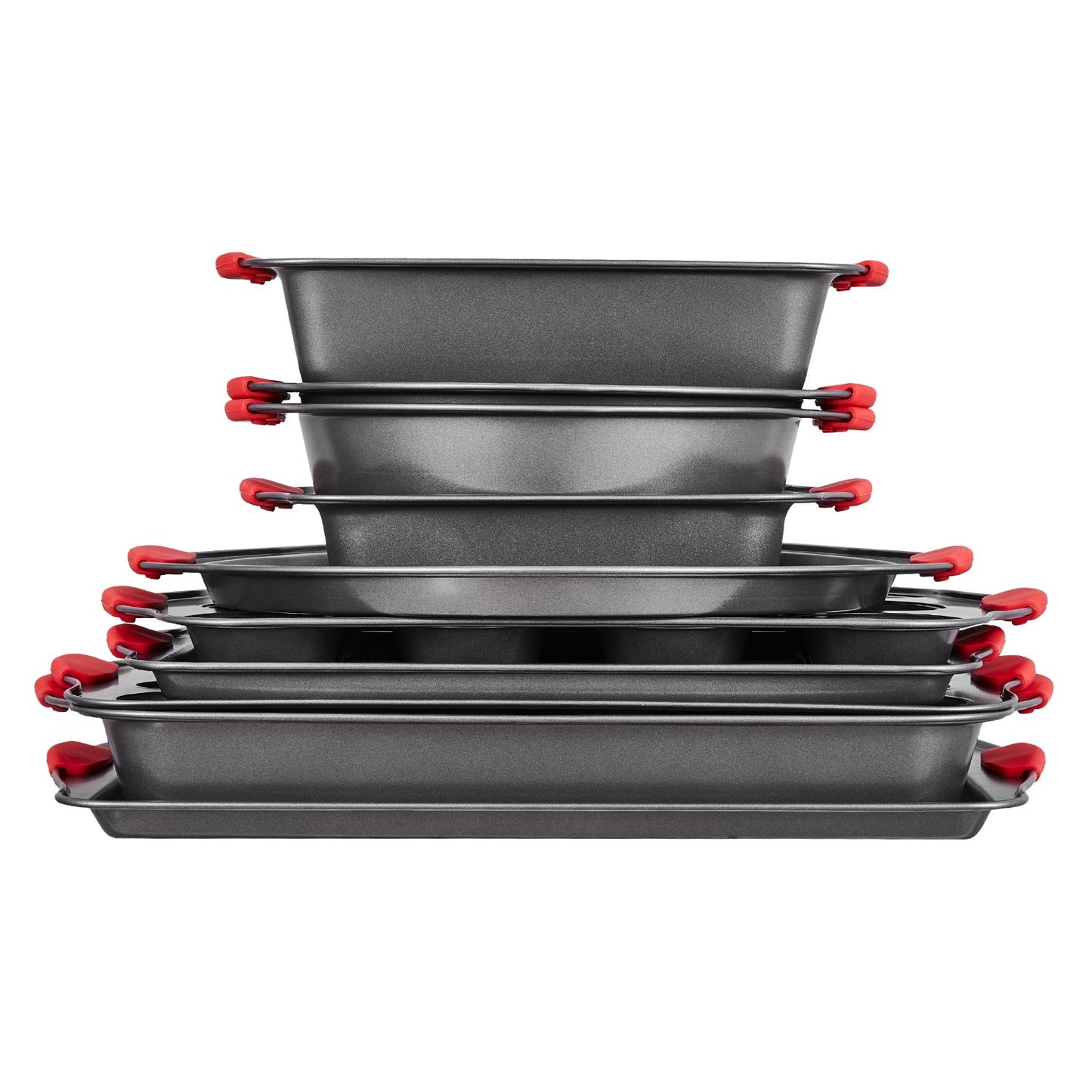 Baking tray set 10-piece nonstick carbon steel set with silicone handle