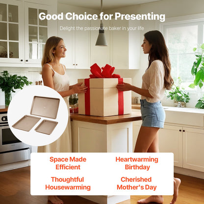 Baking tray set 3-piece nonstick carbon steel set with silicone handle