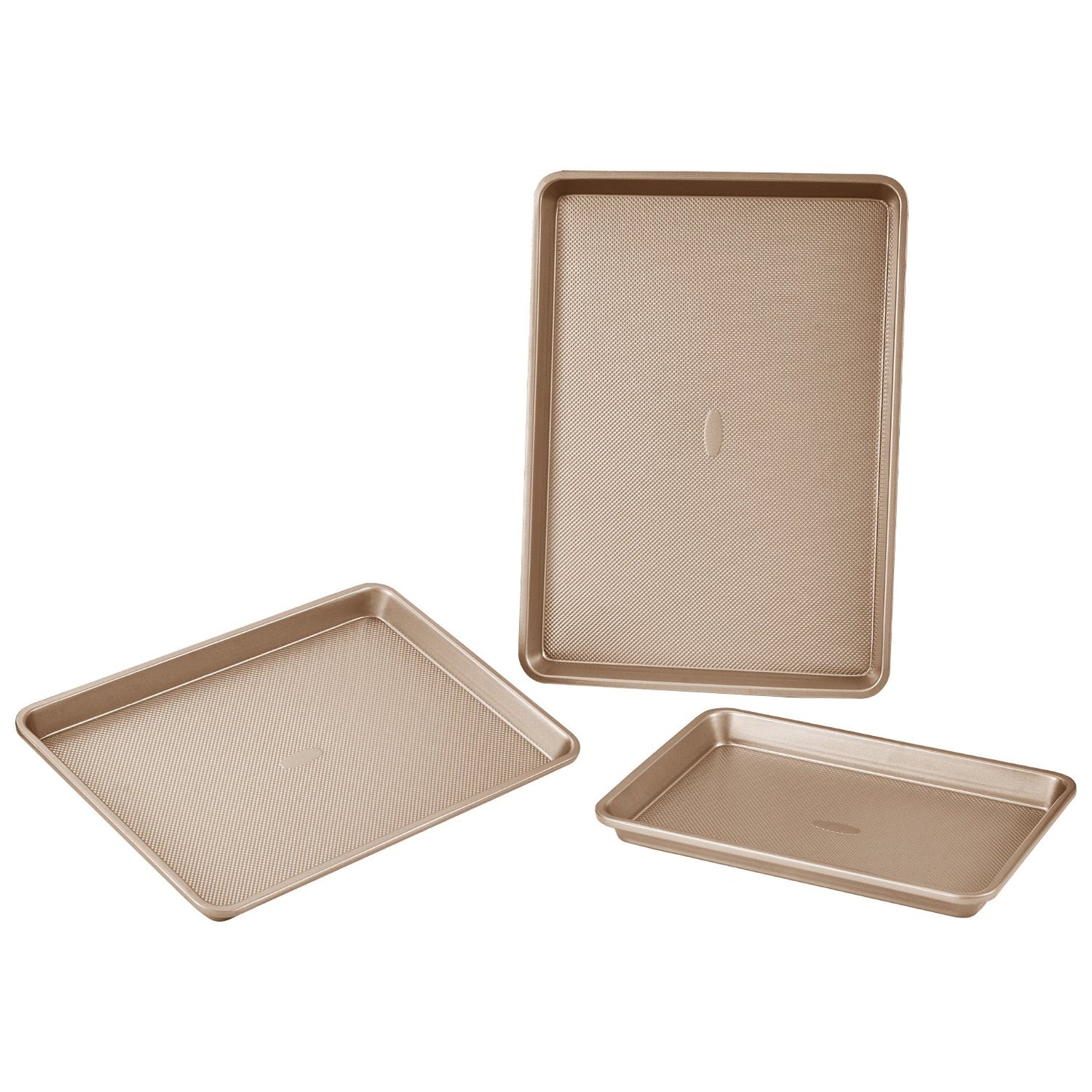 Baking tray set 3-piece nonstick carbon steel set with silicone handle