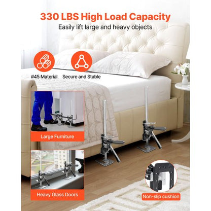 Arbeitssparender Wagenheber 2 Stück 150 kg Tragkraft Hub bis 250 mm Schwarz