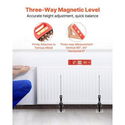 Arbeitssparender Wagenheber 2 Stück 150 kg Tragkraft Hub bis 250 mm Schwarz