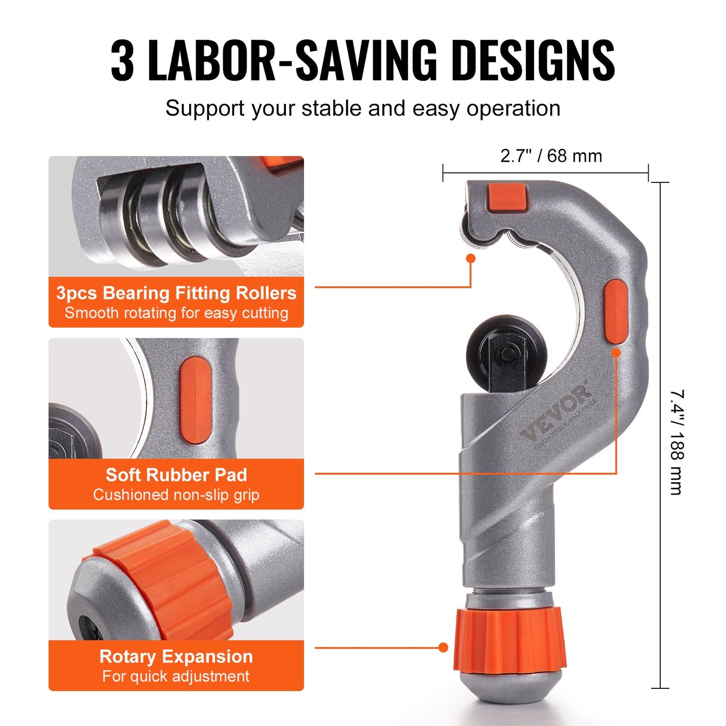 3PCS Rohrschneider-Set Kupferrohrschneider Mini-Rohrschneider Entgratwerkzeug