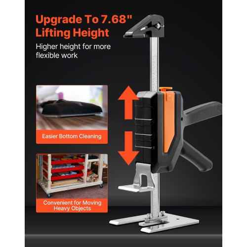 Arbeitssparender Wagenheber 2 Stück 200 kg Kapazität 2 Hubpositionen bis 195 mm Schwarz