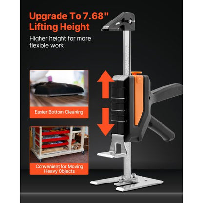 Arbeitssparender Wagenheber 2 Stück 200 kg Kapazität 2 Hubpositionen bis 195 mm Schwarz