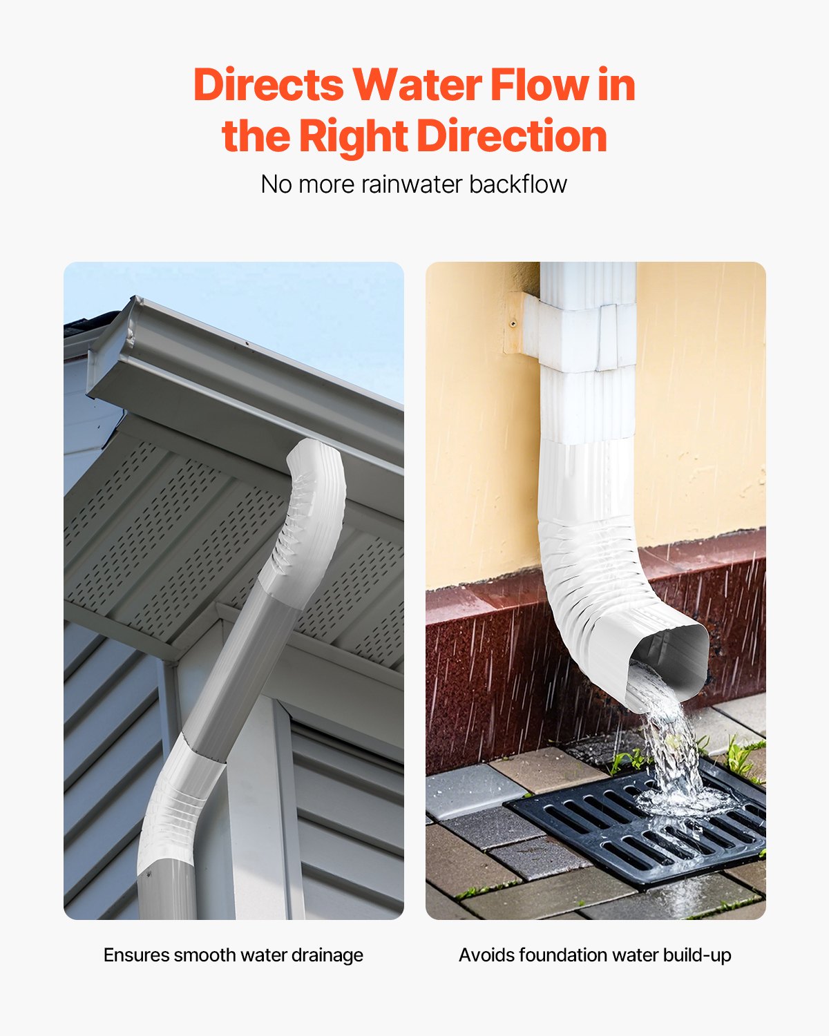 Downspout Gutter Elbow, fits 3x4 Inch Style A L-Shaped, Interface Size 3.1x4.3 in / 78x108 mm, Aluminum Alloy 90 Degree Gutter Elbow, for Residential, Commercial Building, Industrial Warehouse