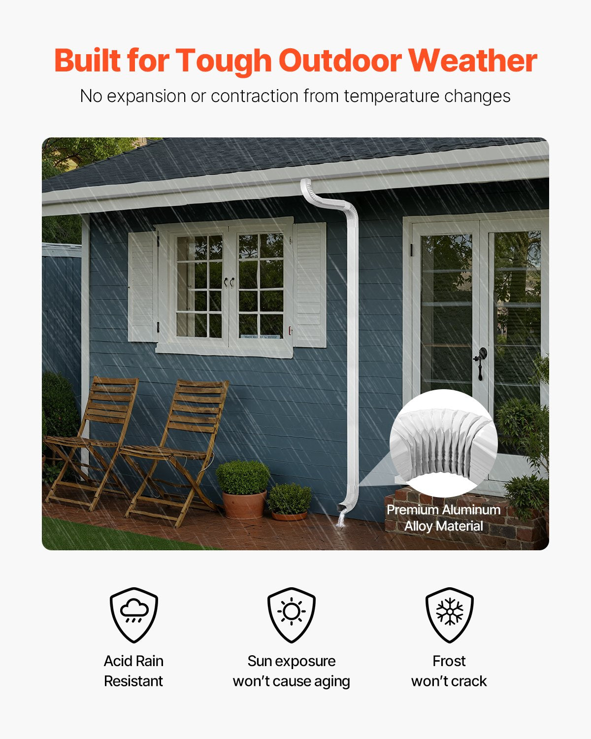 Downspout Gutter Elbow, fits 3x4 Inch Style A L-Shaped, Interface Size 3.1x4.3 in / 78x108 mm, Aluminum Alloy 90 Degree Gutter Elbow, for Residential, Commercial Building, Industrial Warehouse