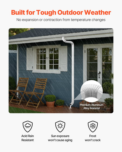 Downspout Gutter Elbow, fits 3x4 Inch Style A L-Shaped, Interface Size 3.1x4.3 in / 78x108 mm, Aluminum Alloy 90 Degree Gutter Elbow, for Residential, Commercial Building, Industrial Warehouse