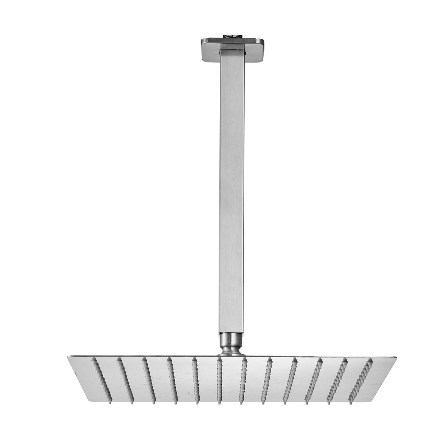 Shower Faucet Set, Rainfall Bathroom Shower System with 12-Inch Square Rain Shower Head and Handheld Spray, Ceiling Mount Bath Fixtures with Brass Valve and Trim Kit, Brushed Nickel