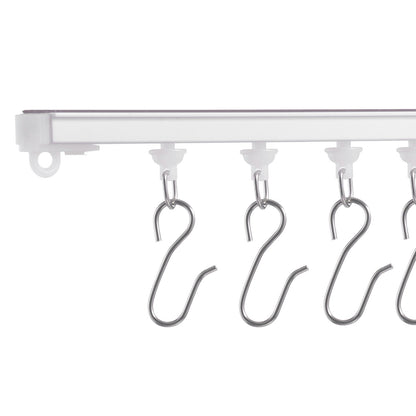 Takgardinskena set 9,9 FT/3 meter självhäftande rumsavdelare Vit