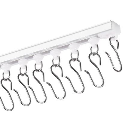 Takgardinskena set 9,9 FT/3 meter självhäftande rumsavdelare Vit