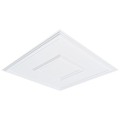 Deckenplatten 12er-Pack 24 x 24 Zoll PVC Einfache Installation Weiß Geometrisch